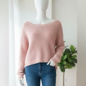 Justice Pink Knit Crew Neck Sweater
